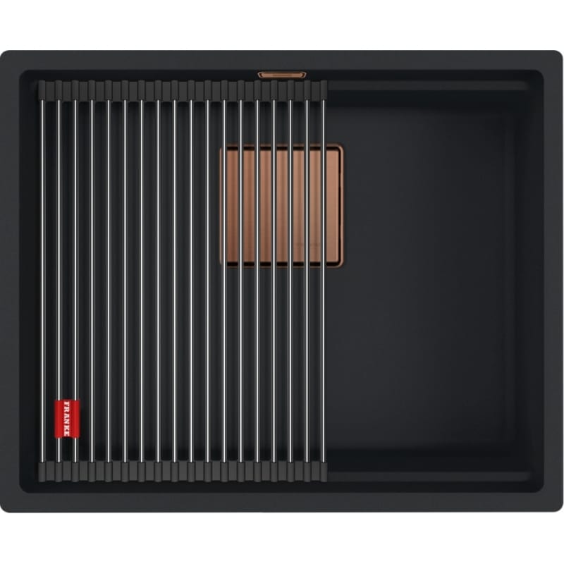 Мийка з сифоном граніт KNG 110-52 Copper Editionn чорний матовий (мпс) Franke (125.0755.504)