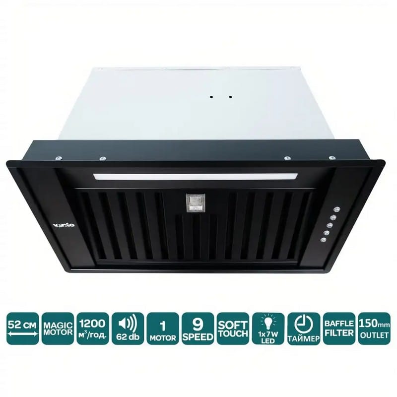 Вбудована витяжка PUNTO 52 BK (1200) ST MM BF VENTOLUX Вбудована витяжка PUNTO 52 BK (1200) ST MM BF VENTOLUX