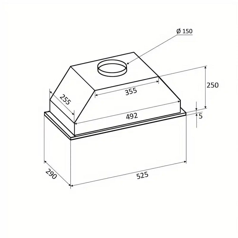 Вбудована витяжка BOX 60 X (700) PB VENTOLUX
