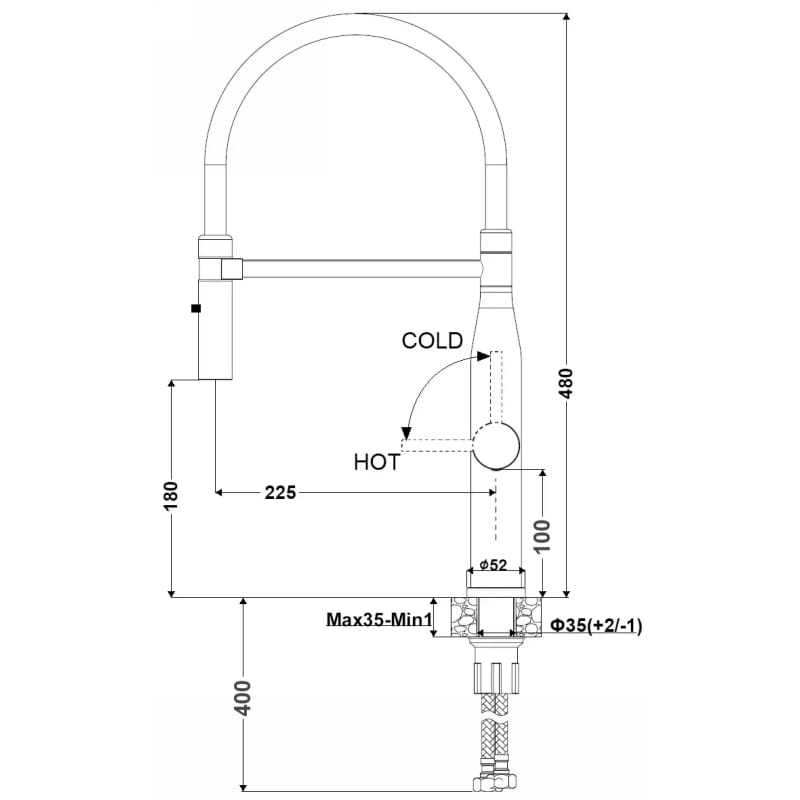 Змішувач FKM 70P Inox Fabiano Змішувач FKM 70P Inox Fabiano