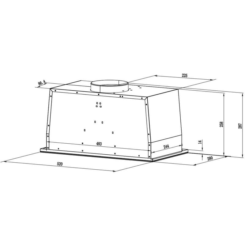 Витяжка вбудована LINE ULTRA BL A/60 GL/SInterline