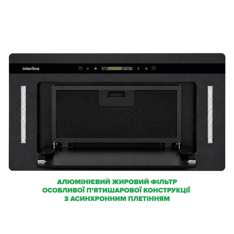 Витяжка вбудована JOLLY BL A/60/GL/K Nano Matte Interline