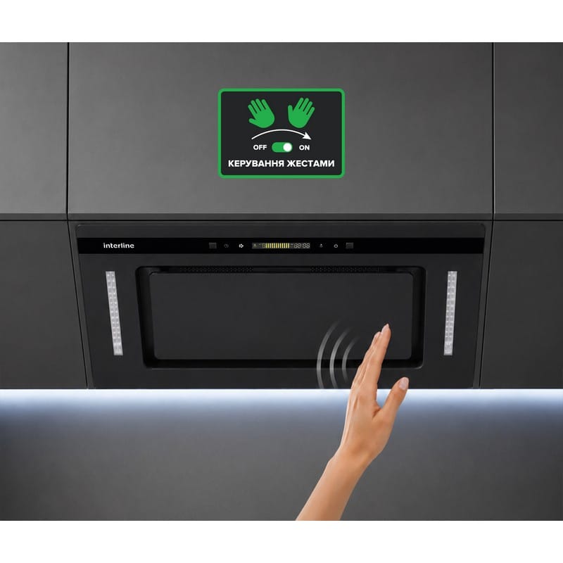 Витяжка вбудована JOLLY BL A/60/GL/K Nano Matte Interline