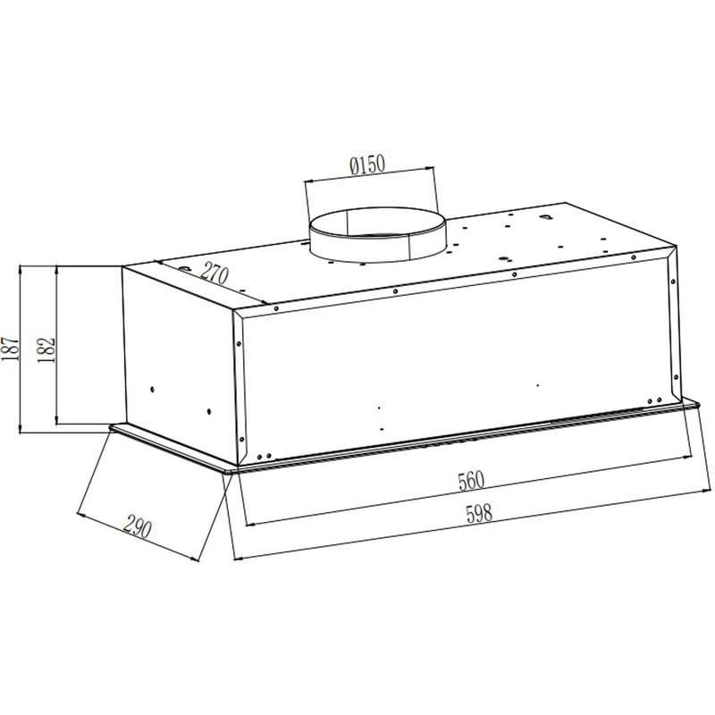 Витяжка вбудована BASIC Glass BL A/60/PB Interline Витяжка вбудована BASIC Glass BL A/60/PB Interline