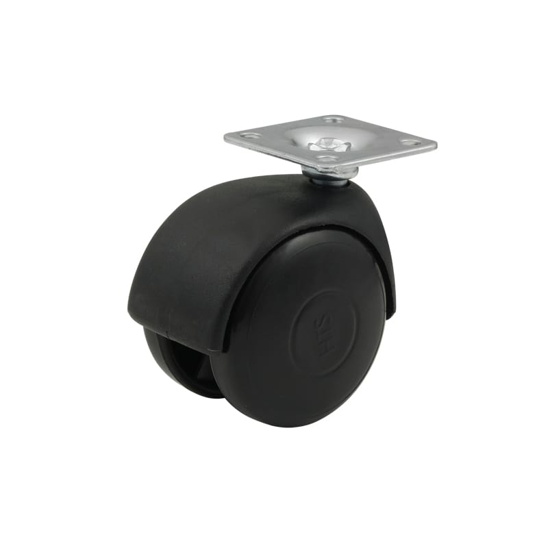 Ролик пластиковый HTS 401 с площадкой, Ø 50мм, max 30кг, черный