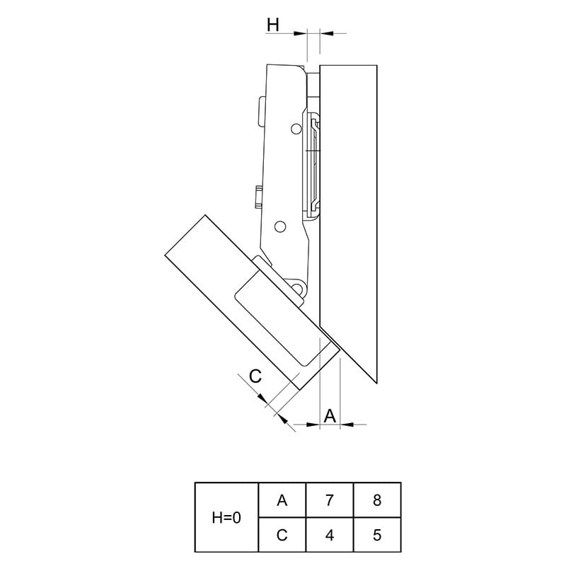 Петля Clip-On, -45°, угловая, с доводчиком, никель, 3D Muller Profi Line Петля Clip-On, -45°, угловая, с доводчиком, никель, 3D Muller Profi Line