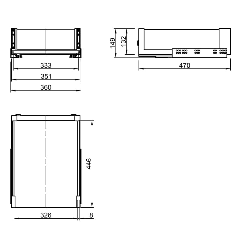 Корзина 400мм графит/стекло (крепл. к фас.), Essence VIBO (CCTGM40FEVGFO)