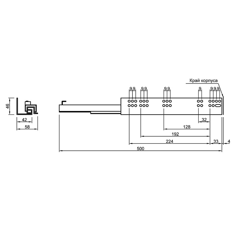 Корзина 600мм графит/стекло (крепл. к фас.), Essence VIBO (CCTGM60FEVGFO)