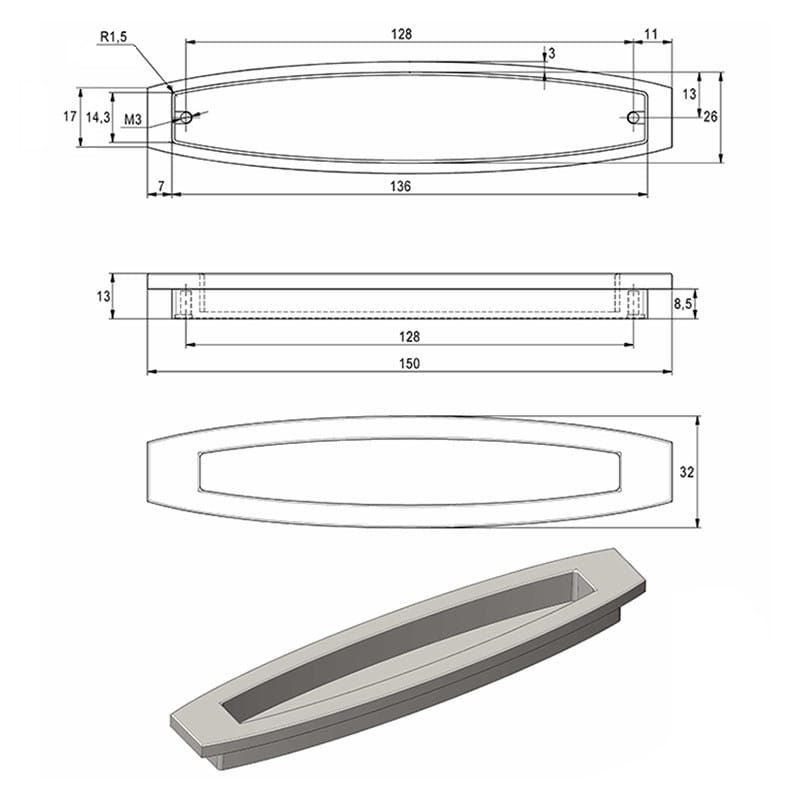 Ручка Ferro Fiori M 0780.128 черный