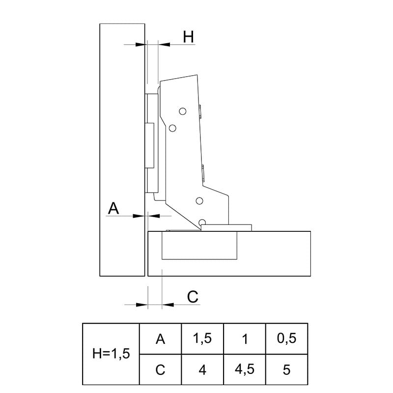Петля Clip-on, 110°, Sensys 8645i, внутренняя, с доводч., черн. обсид. (9091740) Hettich
