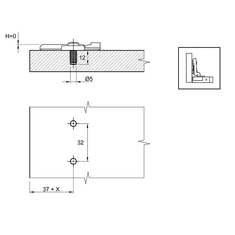 Монтажная планка Sensys дистанция 0 черный обсидиан с евровинтом (9091799) Hettich Монтажная планка Sensys дистанция 0 черный обсидиан с евровинтом (9091799) Hettich