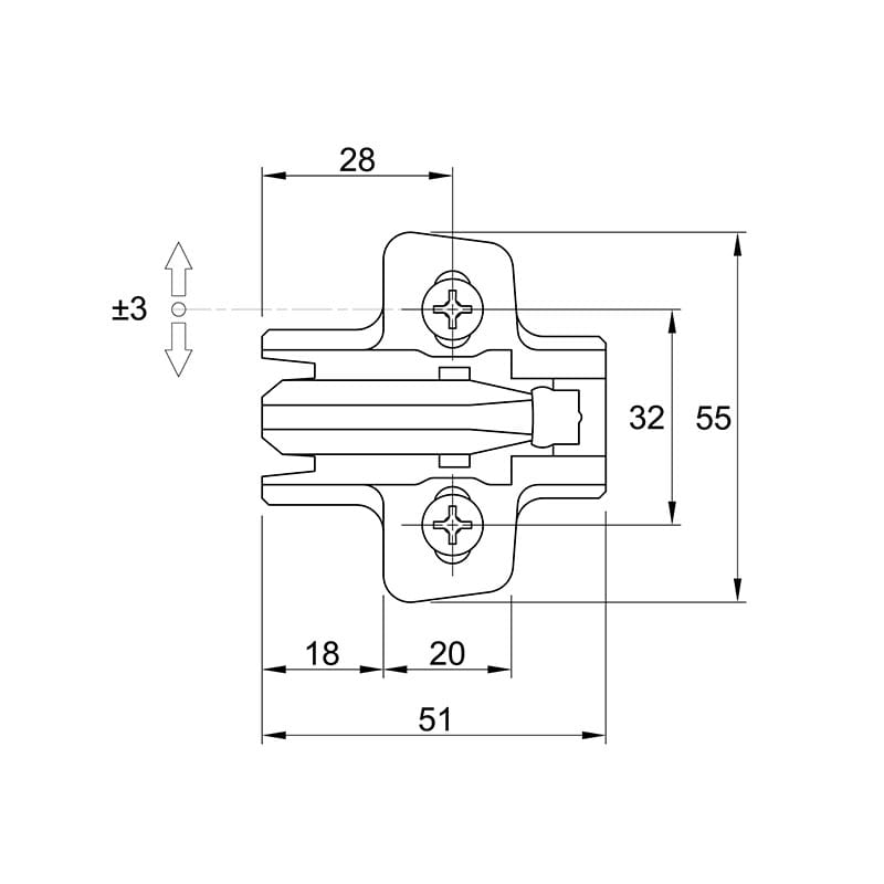 Монтажная планка Sensys дистанция 0 черный обсидиан с евровинтом (9091799) Hettich Монтажная планка Sensys дистанция 0 черный обсидиан с евровинтом (9091799) Hettich