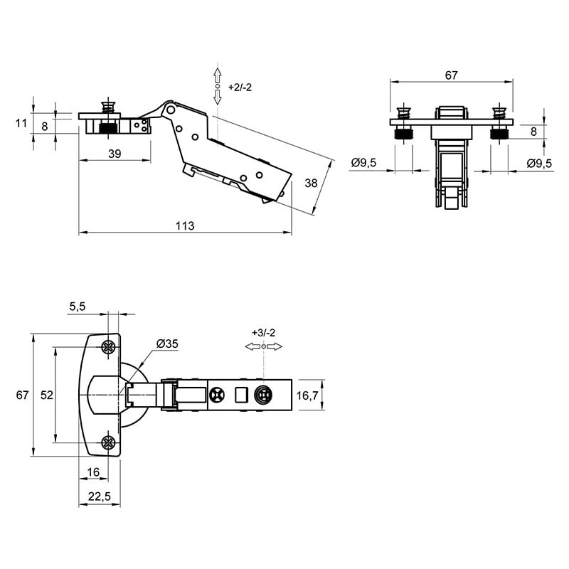 Петля Clip-on, 110°, Sensys 8646i, внутр., для тонк. фас. 10-19мм, с довод., никель(9094296) Hettich Петля Clip-on, 110°, Sensys 8646i, внутр., для тонк. фас. 10-19мм, с довод., никель(9094296) Hettich