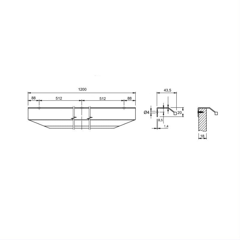 Ручка Cosma M 653.1024 L = 1200mm нікель Ручка Cosma M 653.1024 L = 1200mm нікель