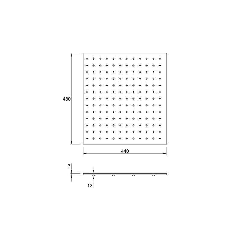 Дно з перфорацією 500 мм W=440 L=480 (DP.440.480) Біле Дно з перфорацією 500 мм W=440 L=480 (DP.440.480) Біле