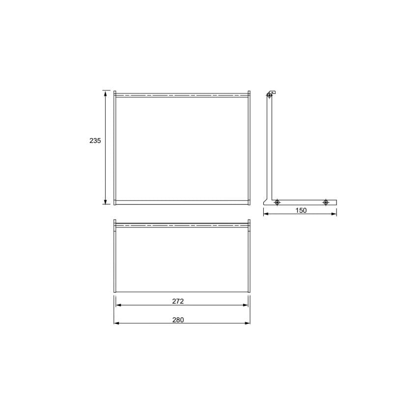 Полиця Cosma PIANO 2.0 L = 280mm, чорний Полиця Cosma PIANO 2.0 L = 280mm, чорний