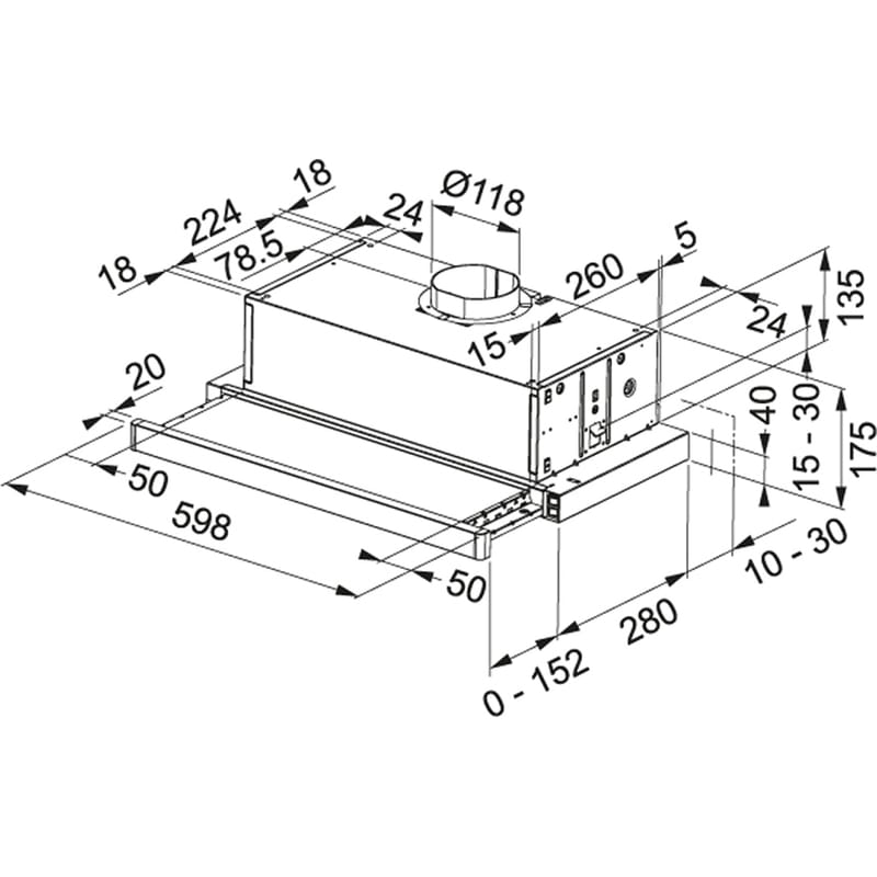 Вытяжка FTC 632L BK черная 600мм. Franke (315.0547.798)