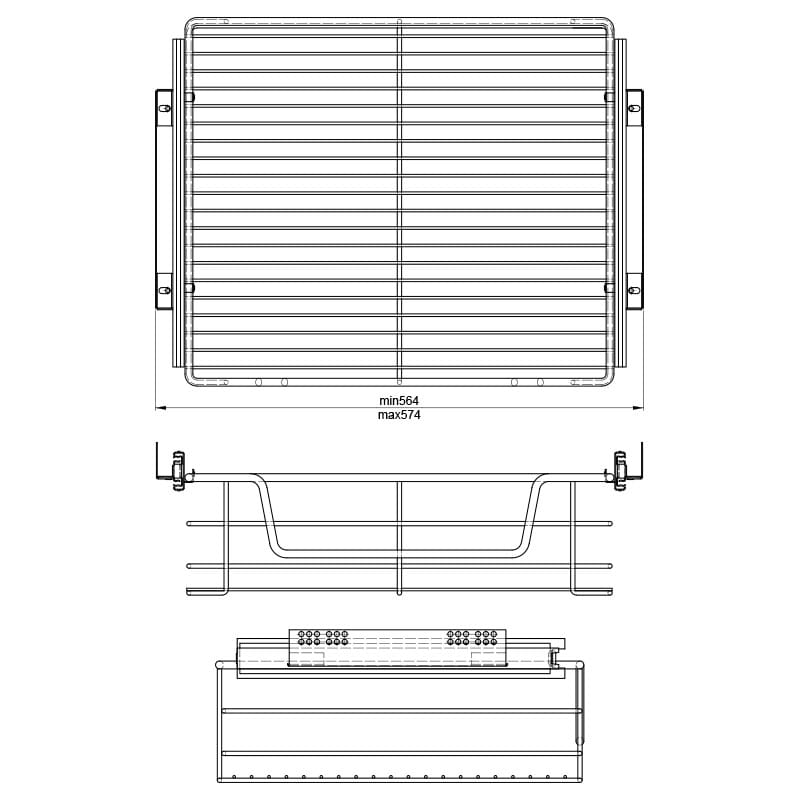 Корзина 600 мм, г425*ш564*в140, хром