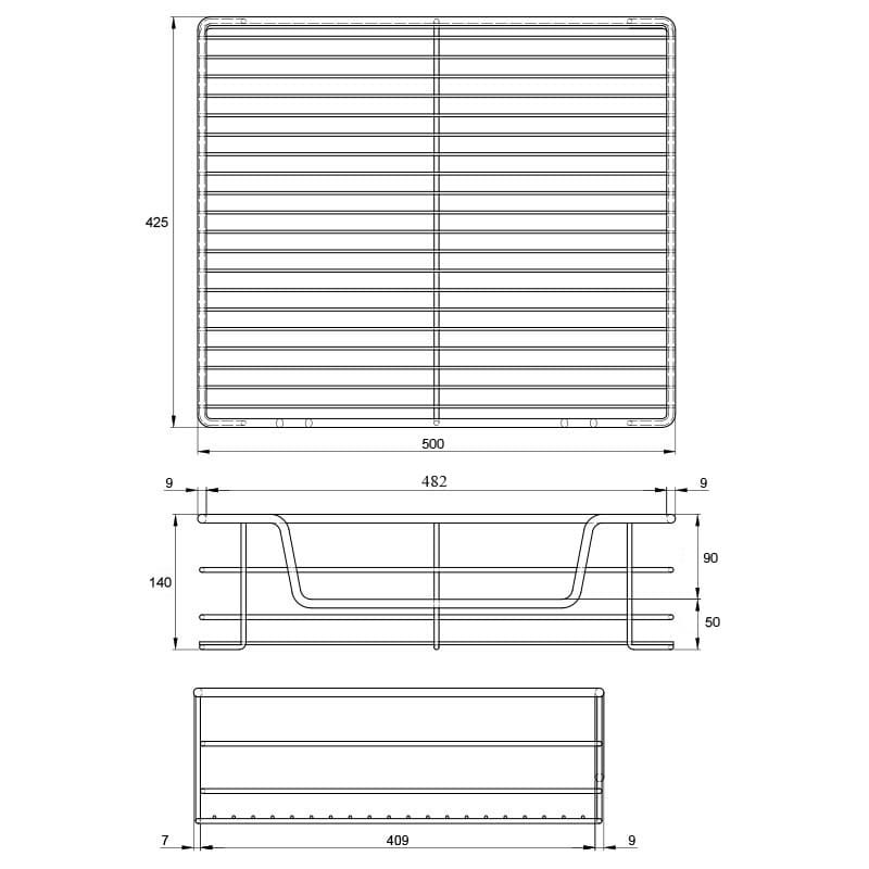 Корзина 600 мм, г425*ш564*в140, хром