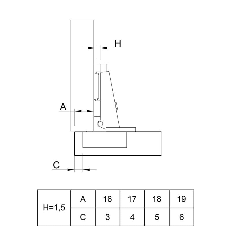 Петля Slide-on 2333, 95°, накладная, никель (1078660) Hettich