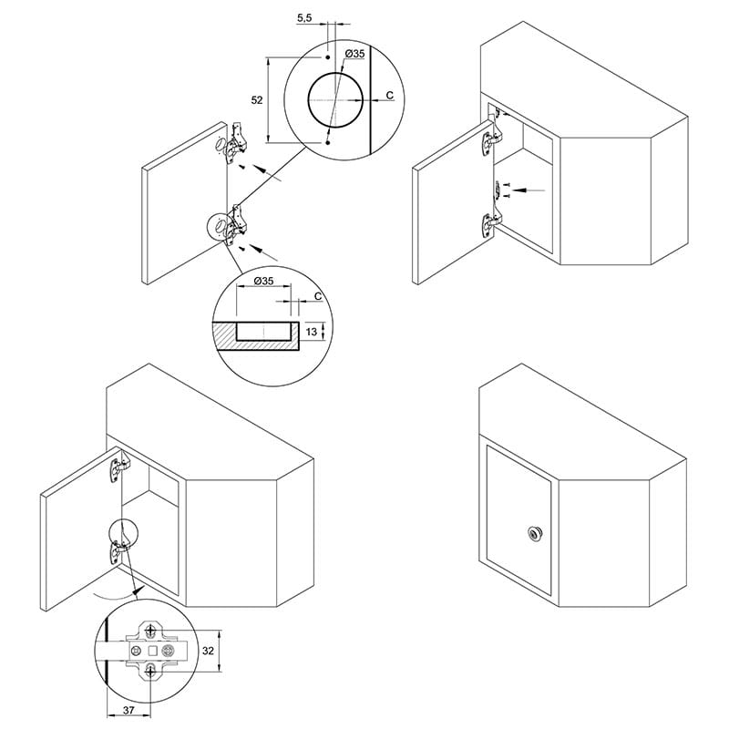 Завіса Clip-on, 45°,Sensys 8639і, внутрішня, з дотягувачем, нікель(9088019) Hettich Завіса Clip-on, 45°,Sensys 8639і, внутрішня, з дотягувачем, нікель(9088019) Hettich