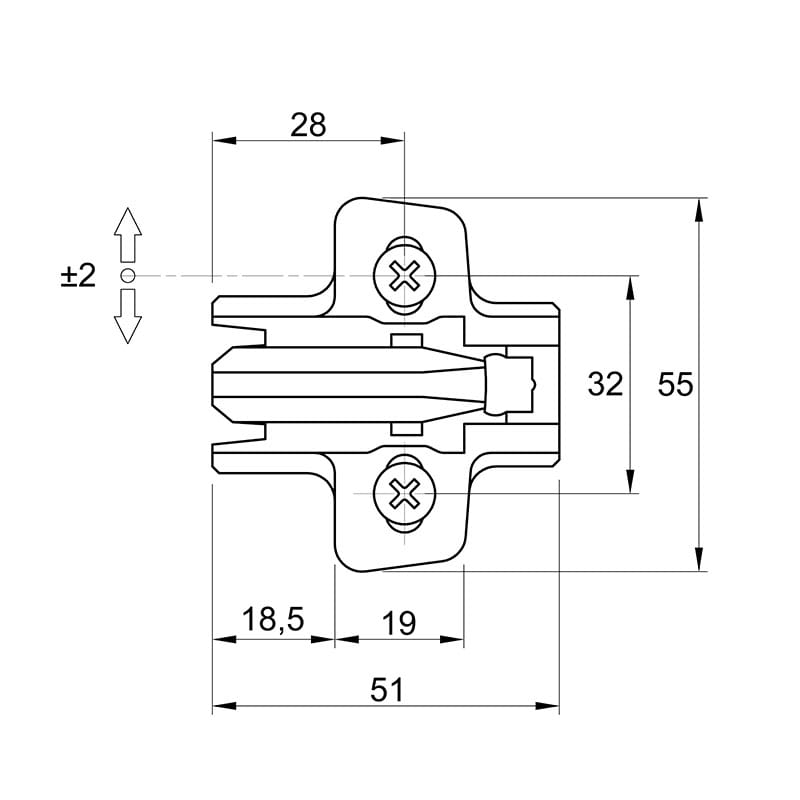 Монтажная планка Sensys, D=1,5мм, с евровинтом, 9071626, Hettich