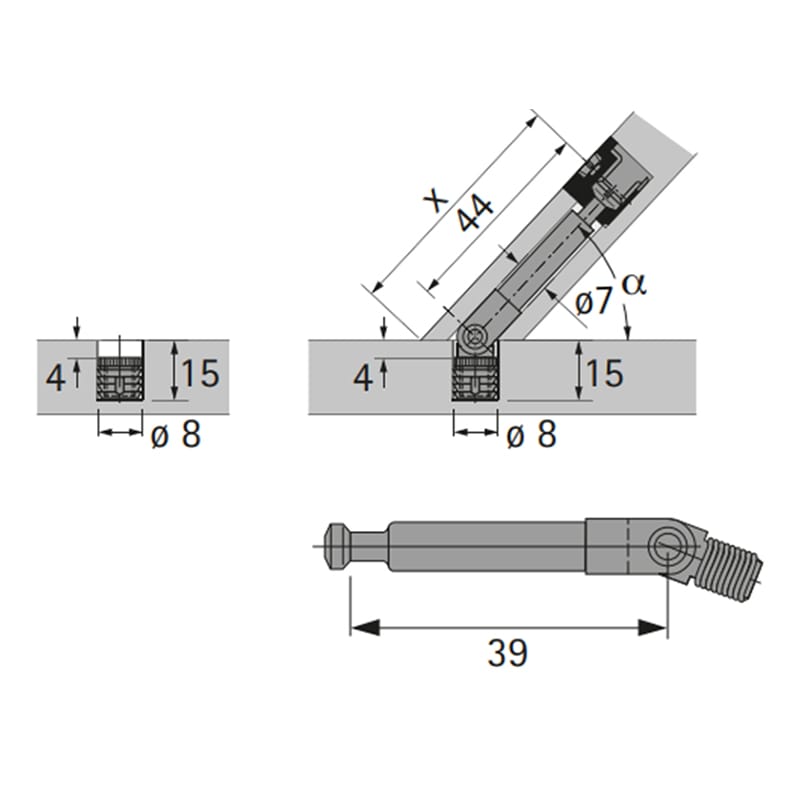 Дюбель шарнірний під Rastex DU 634 (9129712) Hettich