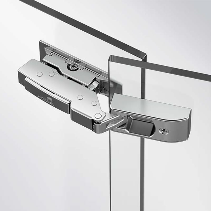 Петля Clip-on, 110°, Sensys, для стекла 4–6мм, фасад стекло — корпус стекло, никель, Hettich Петля Clip-on, 110°, Sensys, для стекла 4–6мм, фасад стекло — корпус стекло, никель, Hettich