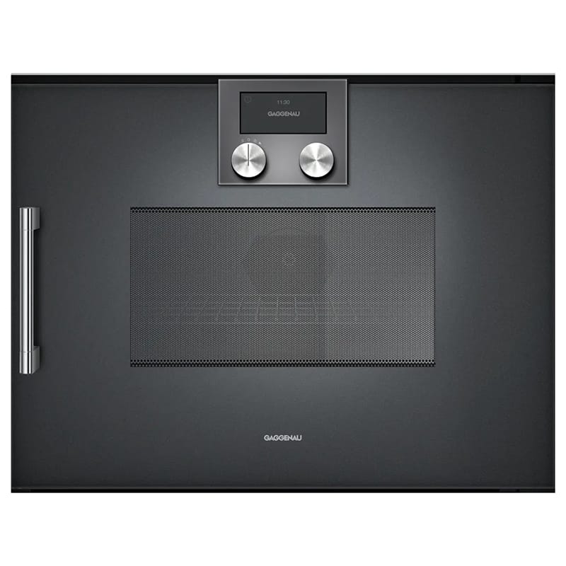 Компактна духова шафа з мікрохвильовим режимом BMP250100 права антрацит GAGGENAU Компактна духова шафа з мікрохвильовим режимом BMP250100 права антрацит GAGGENAU