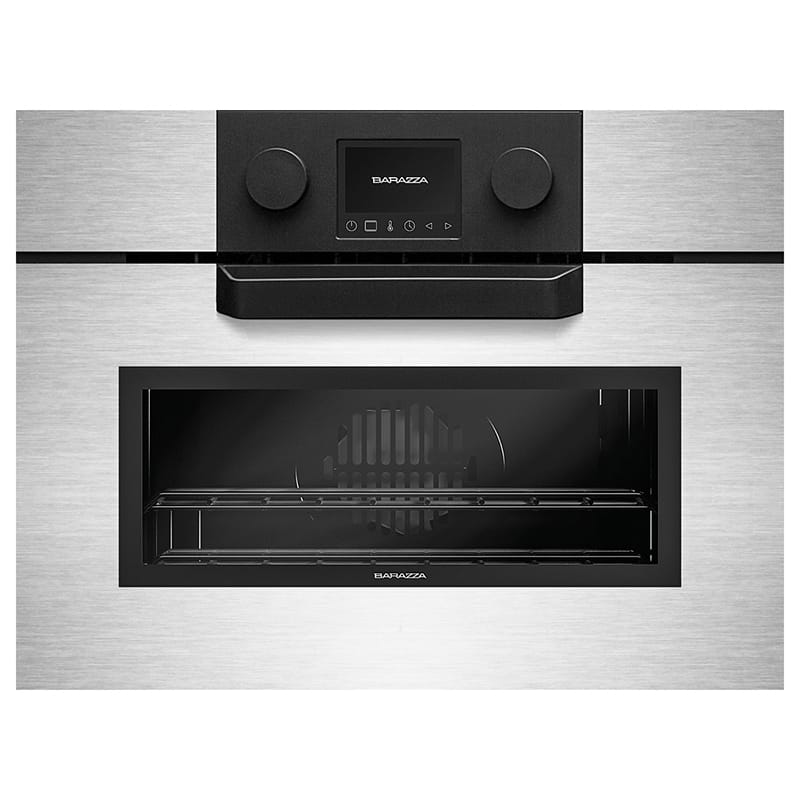 Компактный духовой шкаф ICON STEEL с СВЧ 45см 1FEVSMC сатиновый нерж. сталь Barazza