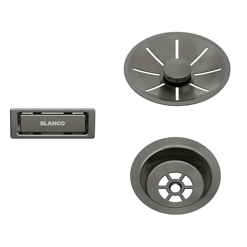 Відвідна арматура InFino для однієї чаші з клапаном-автоматом satin dark steel BLANCO (207429) Відвідна арматура InFino для однієї чаші з клапаном-автоматом satin dark steel BLANCO (207429)