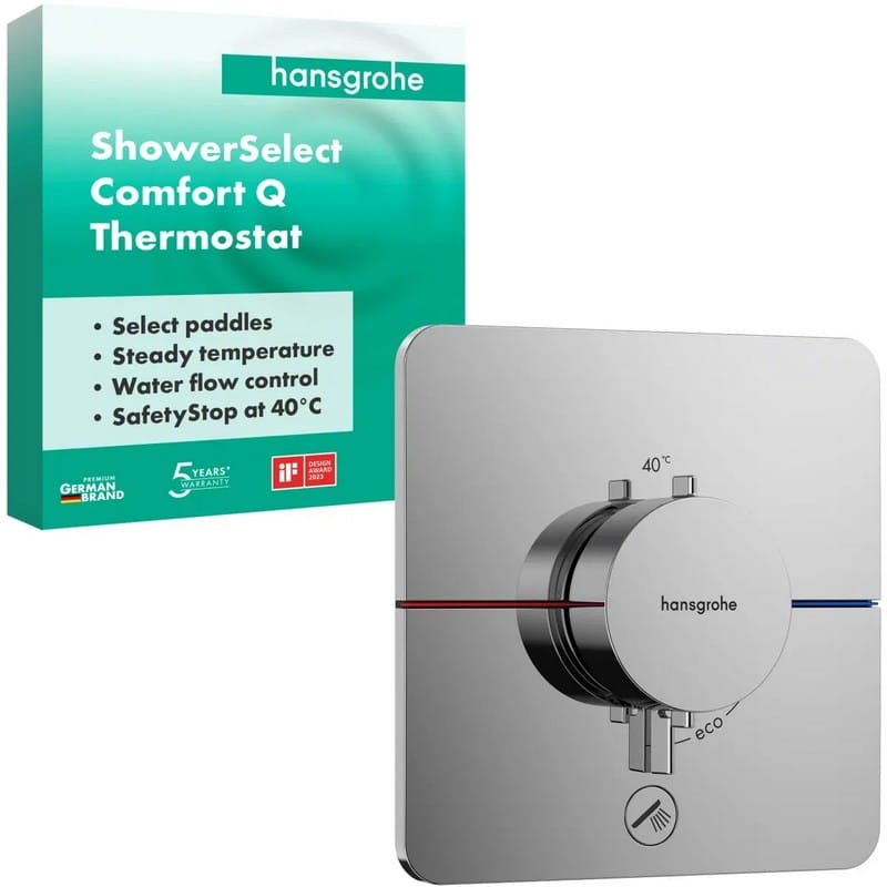 Термостат ShowerSelect Comfort Q HighFlow на 1 функцию Chrome Hansgrohe (15589000)