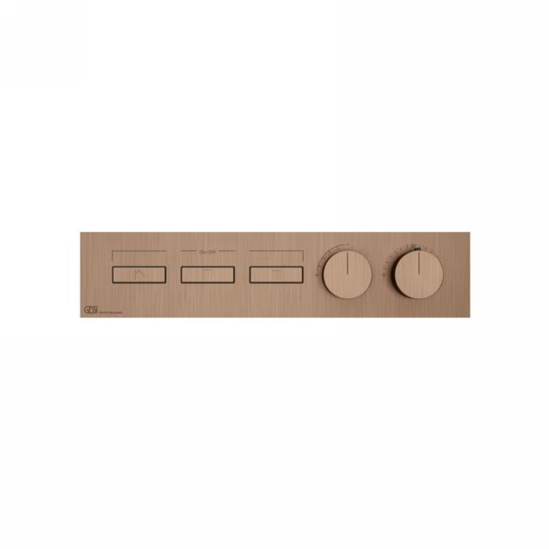 Термостат Hi-Fi Linear, 3 функции, наружная часть, Copper Bruched PVD Gessi (63014708) Термостат Hi-Fi Linear, 3 функции, наружная часть, Copper Bruched PVD Gessi (63014708)