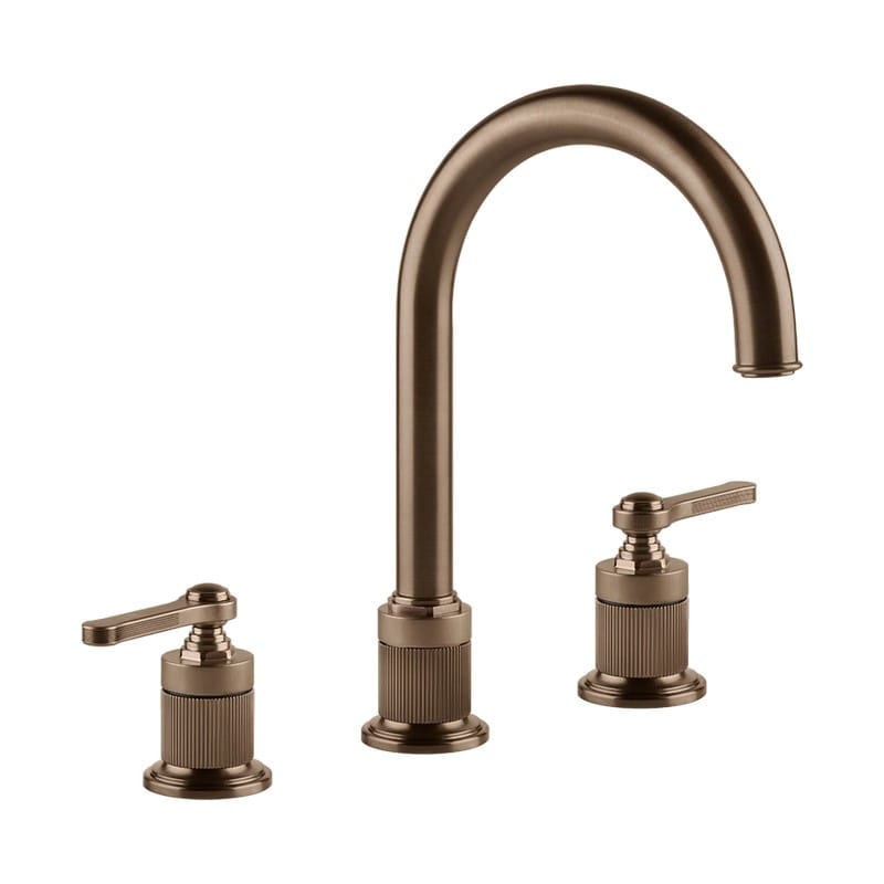 Змішувач для умивальника Gessi Venti 20 на 3 отвори Copper Bruched PVD (65016708) Gessi