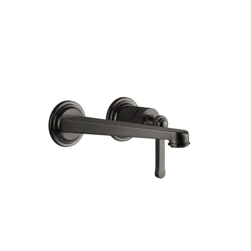Настінний змішувач для умивальника Gessi Venti 20,сер вилив Black Metal Bruched PVD (65089707) Gessi