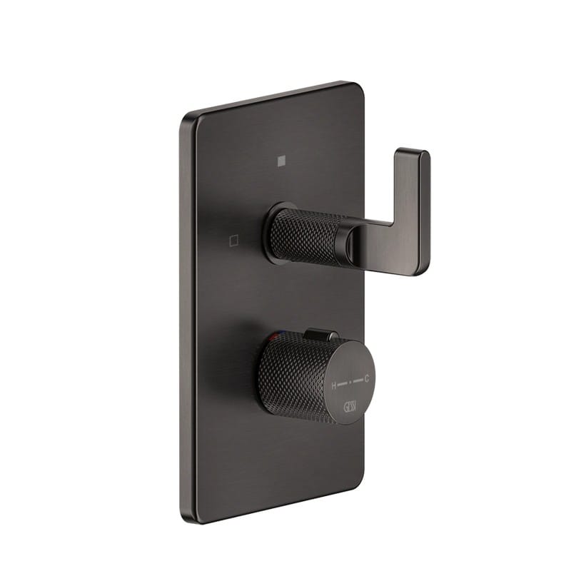 Термостат Inciso з 2 виходами, зовнішня частина Black Metal Brushed PVD (58134707) Gessi Термостат Inciso з 2 виходами, зовнішня частина Black Metal Brushed PVD (58134707) Gessi