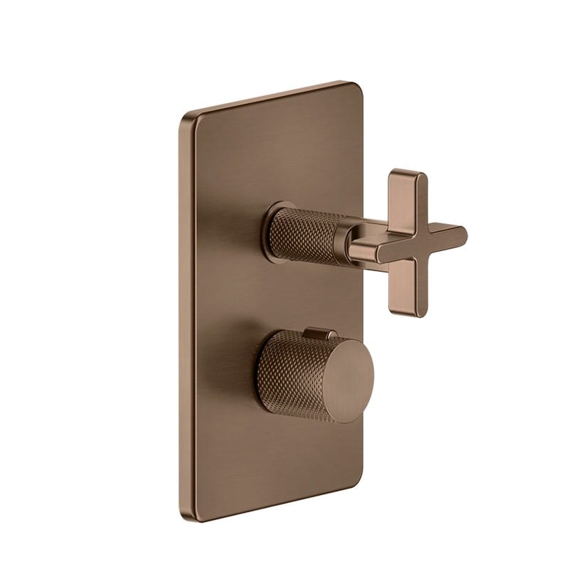 Термостат Inciso з 3 виходами, зовнішня частина Copper Brushed PVD (58236708) Gessi
