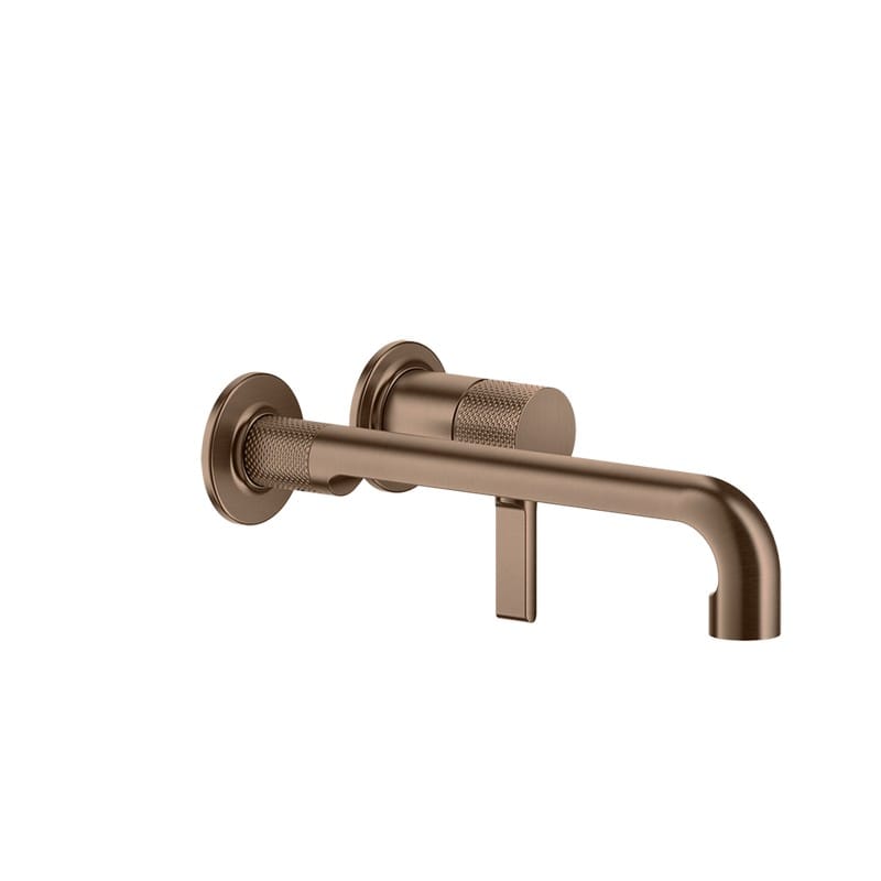 Змішувач для умивальника настінний, довгий вилив Inciso Copper Brushed PVD (58089708) Gessi