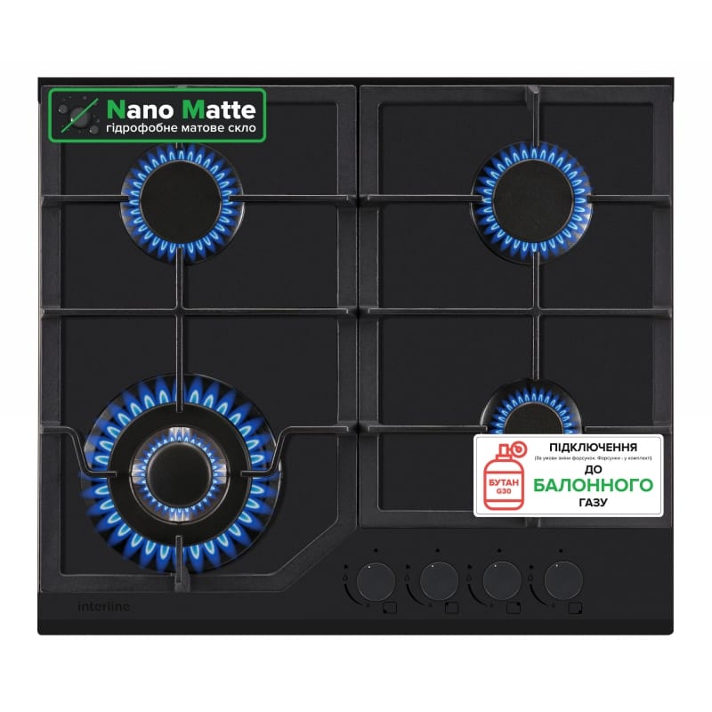 Газова варильна поверхня HGG 760 FGT BA Nano Matte Interline