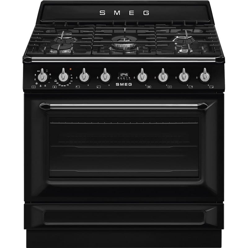 Варильний центр TR90GMBL 90 см чорний Smeg (VICTORIA) Варильний центр TR90GMBL 90 см чорний Smeg (VICTORIA)