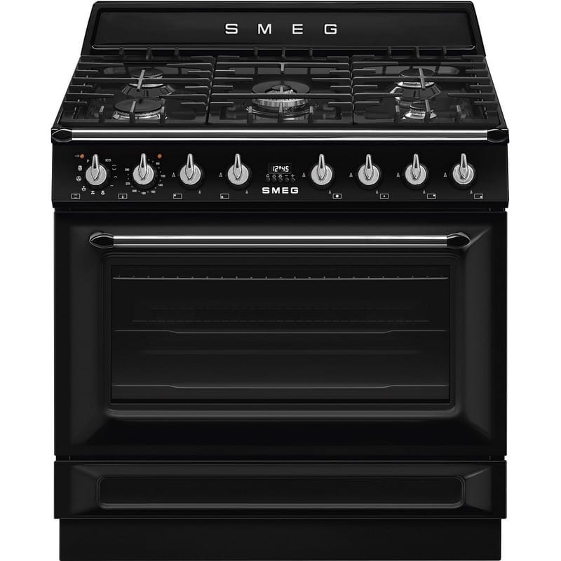 Варильний центр TR90GPBL 90 см чорний Smeg (VICTORIA) Варильний центр TR90GPBL 90 см чорний Smeg (VICTORIA)