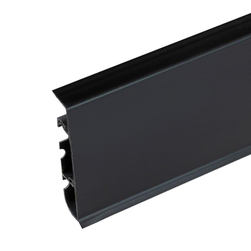 Плинтус ПВХ Cezar Hi Line Prestige M090 Чорный матовый 2500х74х22 Плинтус ПВХ Cezar Hi Line Prestige M090 Чорный матовый 2500х74х22
