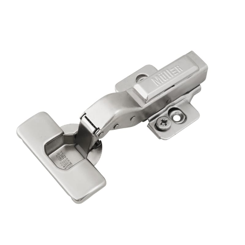 Петля Clip-On, 30°, угловая, с доводчиком, никель, 3D, Muller Profi Line