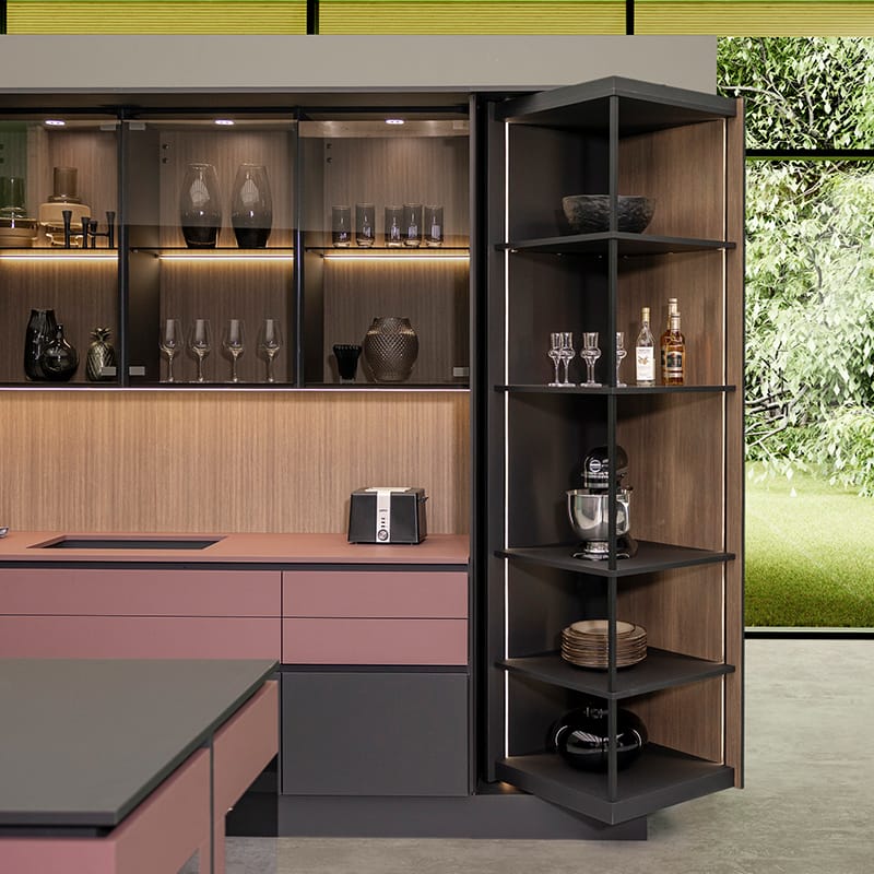 Комплект поворотной фурнитуры FurnSpin XL левый нижний Push to open с доводчиком (9349307) Hettich