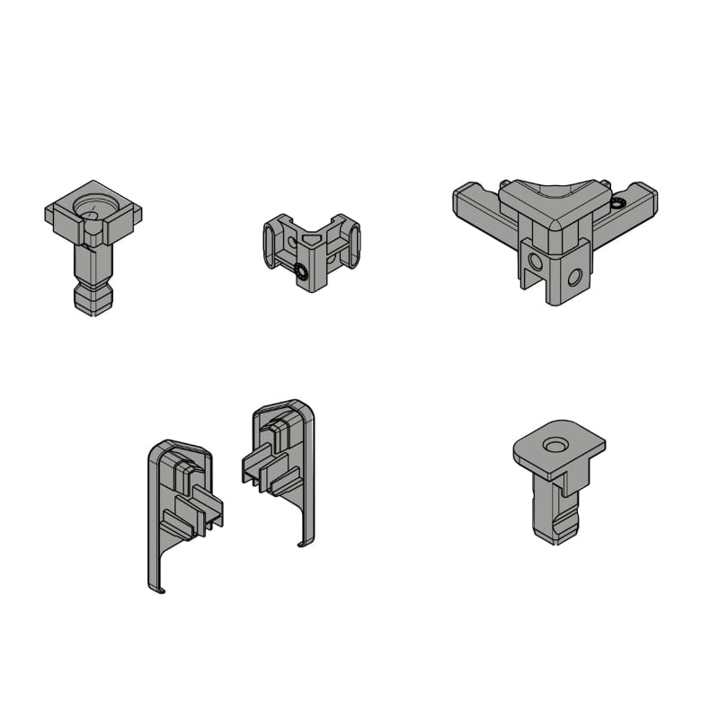 FurnSpin CADRO Standart, комплект без профилей, белый матовый (9360730) Hettich