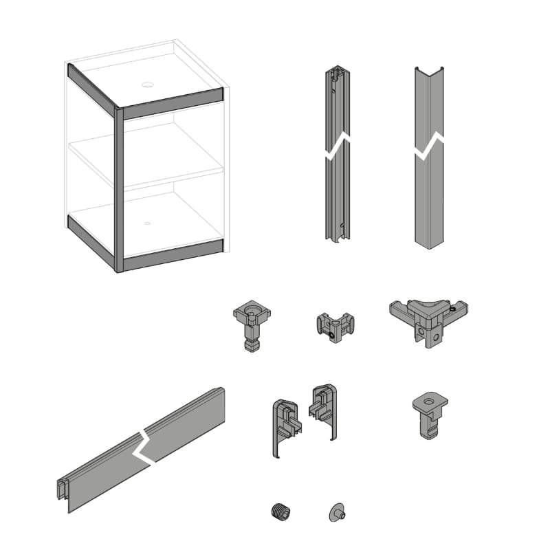 FurnSpin CADRO Standart, полный комплект, черный матовый (9360943) Hettich