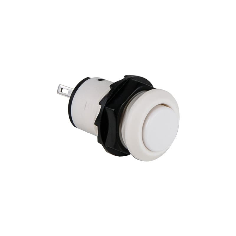 Вимикач кнопковий з фіксацією 220V/12V, 1,5А/3А, білий