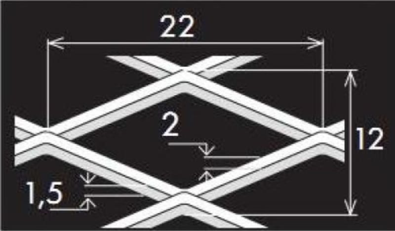 Просічно-витяжний лист 22/12x2x1,5