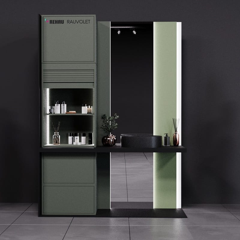 Комплект жалюзі REHAU RAUVOLET Noble Matt Olive Detour 3141L 600x1000: C3-кас., 25мм, ДСП 18-19 мм
