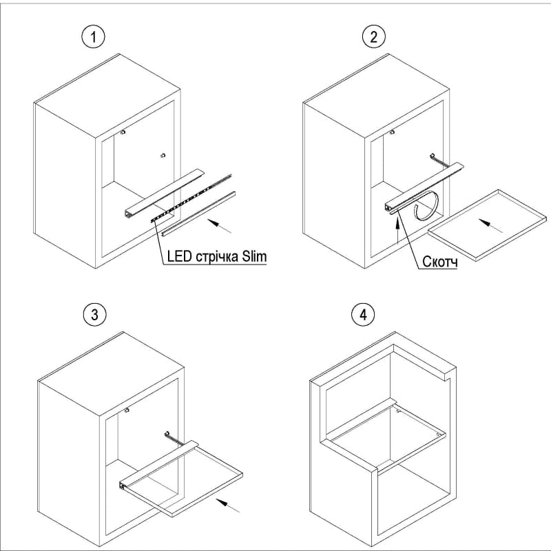 Профіль для скляних полиць 6-10мм, GLASS, L = 3 м, алюміній, анодируване срібло